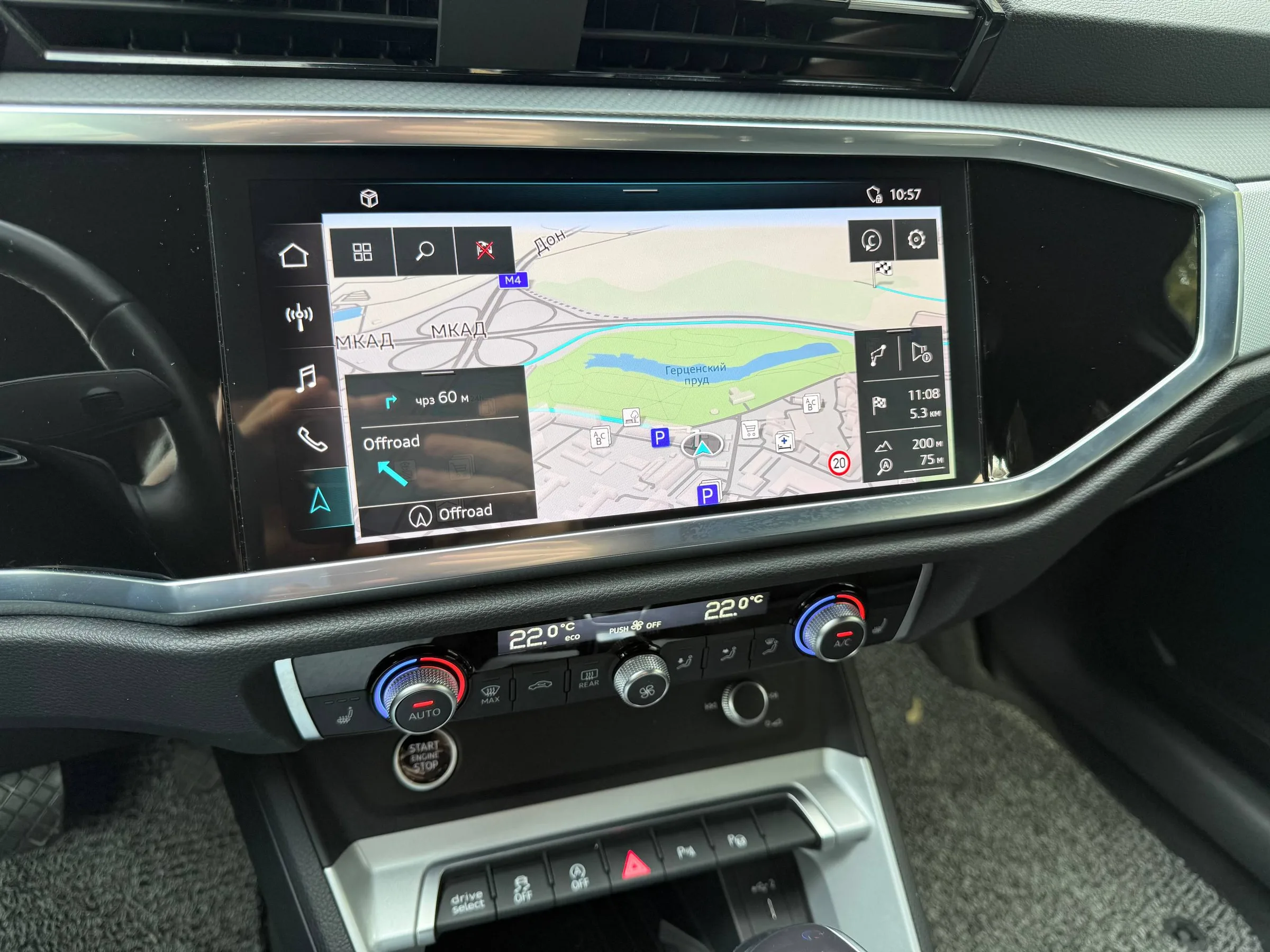 Российские карты в штатной навигации Audi Q3 2022–2023 из Кореи