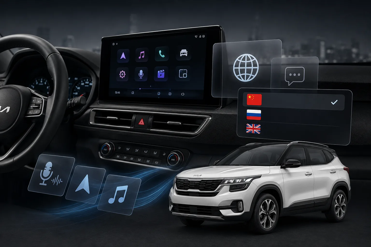 Русификация китайского Kia Seltos: какие функции можно локализовать