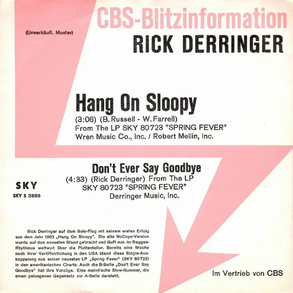 Hang On Sloopy / Don't Ever Say Goodbye