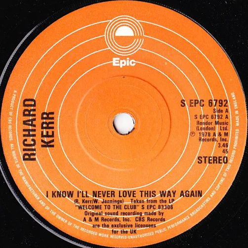 I Know I'll Never Love This Way Again