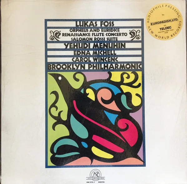 Orpheus And Euridice / Renaissance Flute Concerto / Salomon Rossi Suite