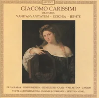 Oratoria Vanitas Vanitatum - Ezechia - Jephte