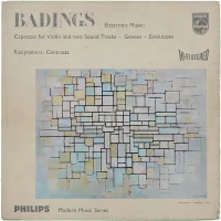 Electronic Music: Capriccio For Violin And Two Sound Tracks / Genese / Evolutions / Contrasts