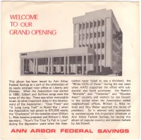 Joe Dowell Sings For Ann Arbor Federal Savings