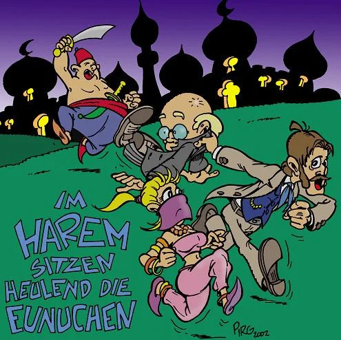 Im Harem Sitzen Heulend Die Eunuchen