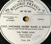 Two Wrongs Never Make A Right / You're Not Worth My Tears