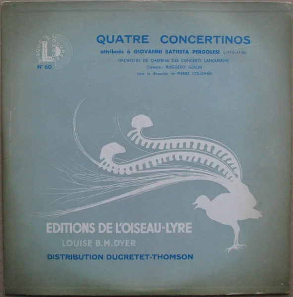 Quatre Concertinos Attribués À Giovanni Battista Pergolesi