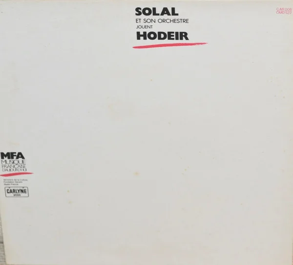Solal Et Son Orchestre Jouent Hodeir