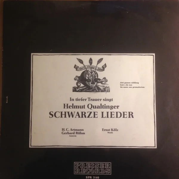 In Tiefer Trauer Singt Helmut Qualtinger Schwarze Lieder