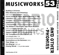 Musicworks 53: Radiophonics And Other Phonies