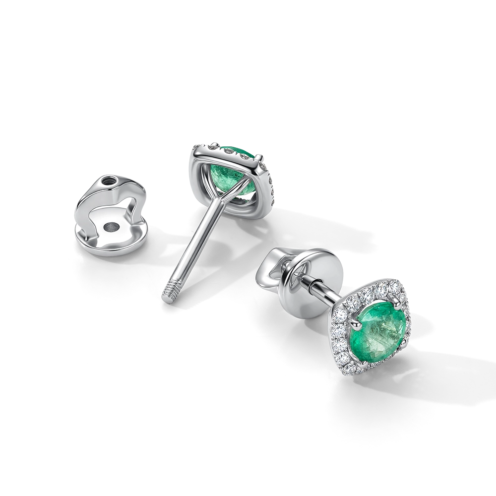 Серьги с изумрудами 0.90 карата