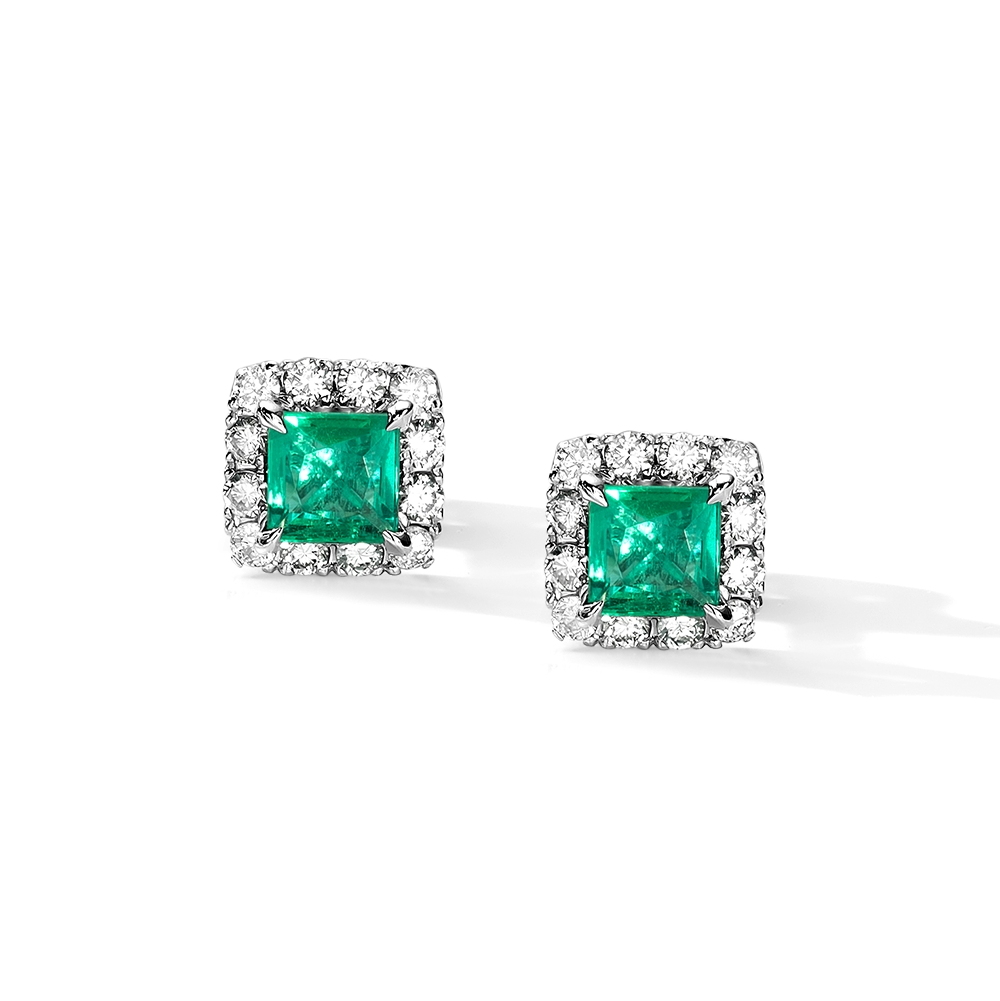 Серьги с изумрудами 0.41 карата