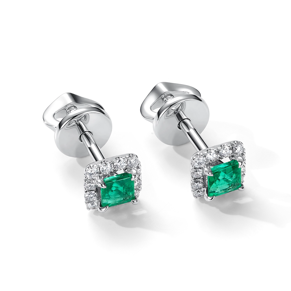 Серьги с изумрудами 0.41 карата