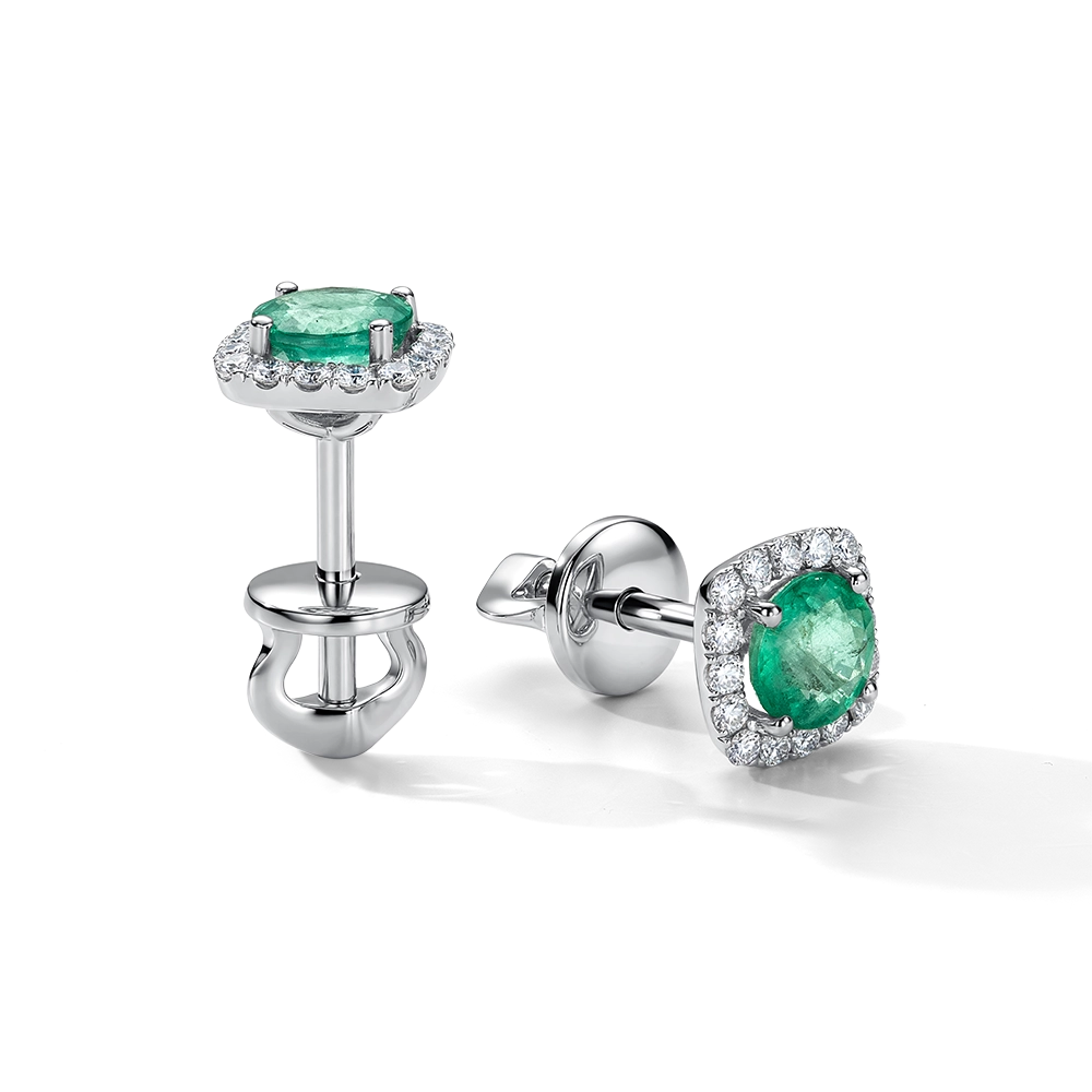 Серьги с изумрудами 0.90 карата