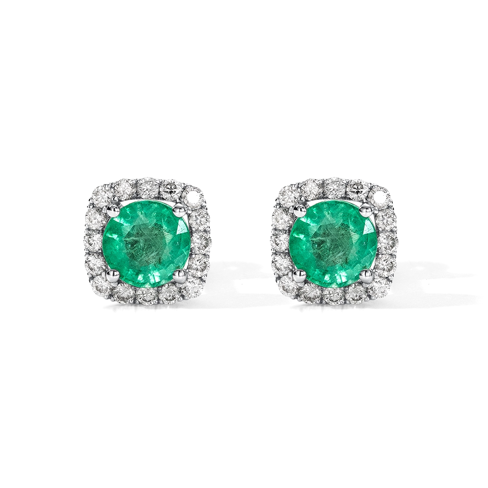 Серьги с изумрудами 0.90 карата