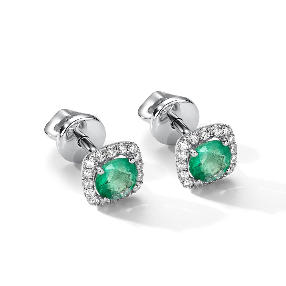 Серьги с изумрудами 0.90 карата