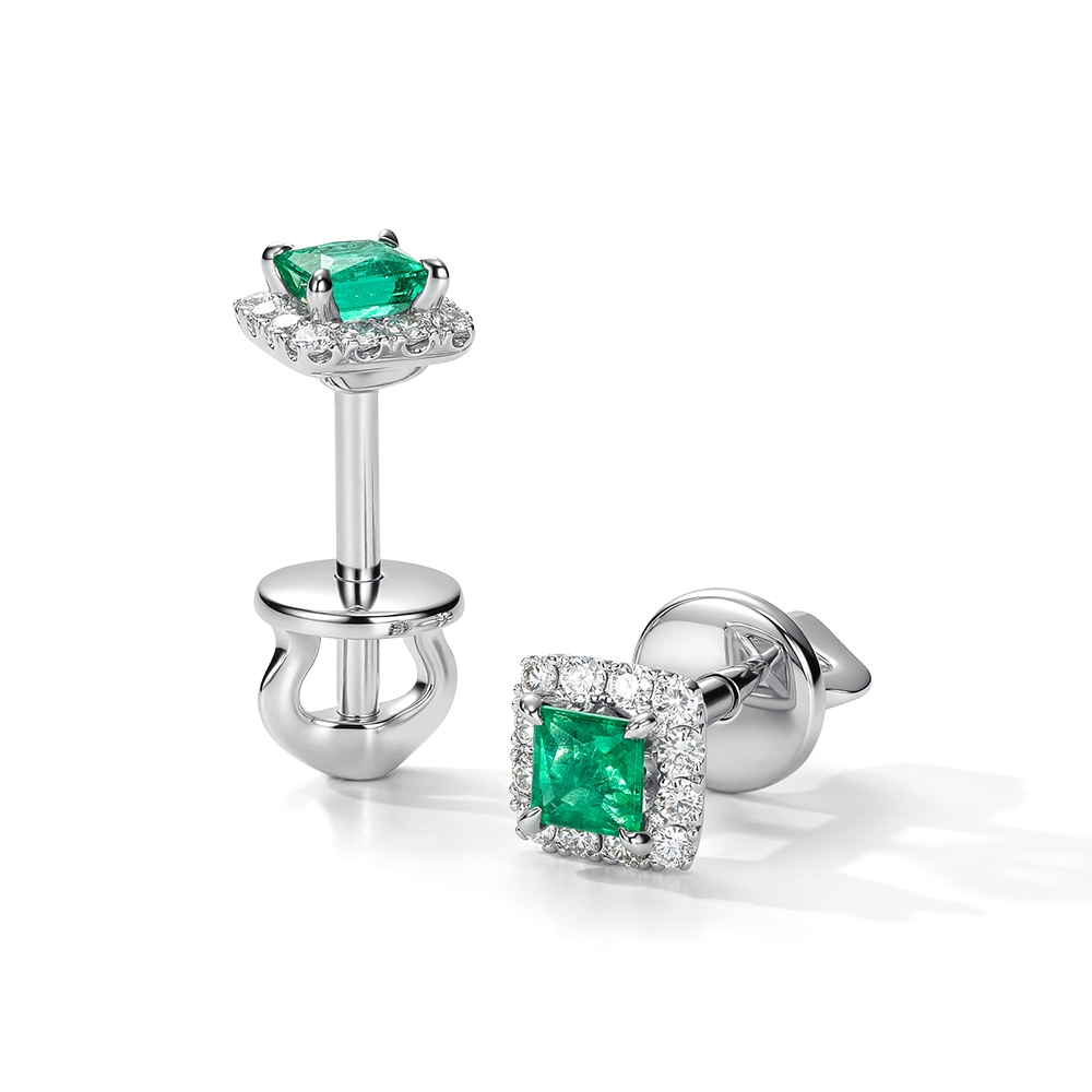 Серьги с изумрудами 0.41 карата