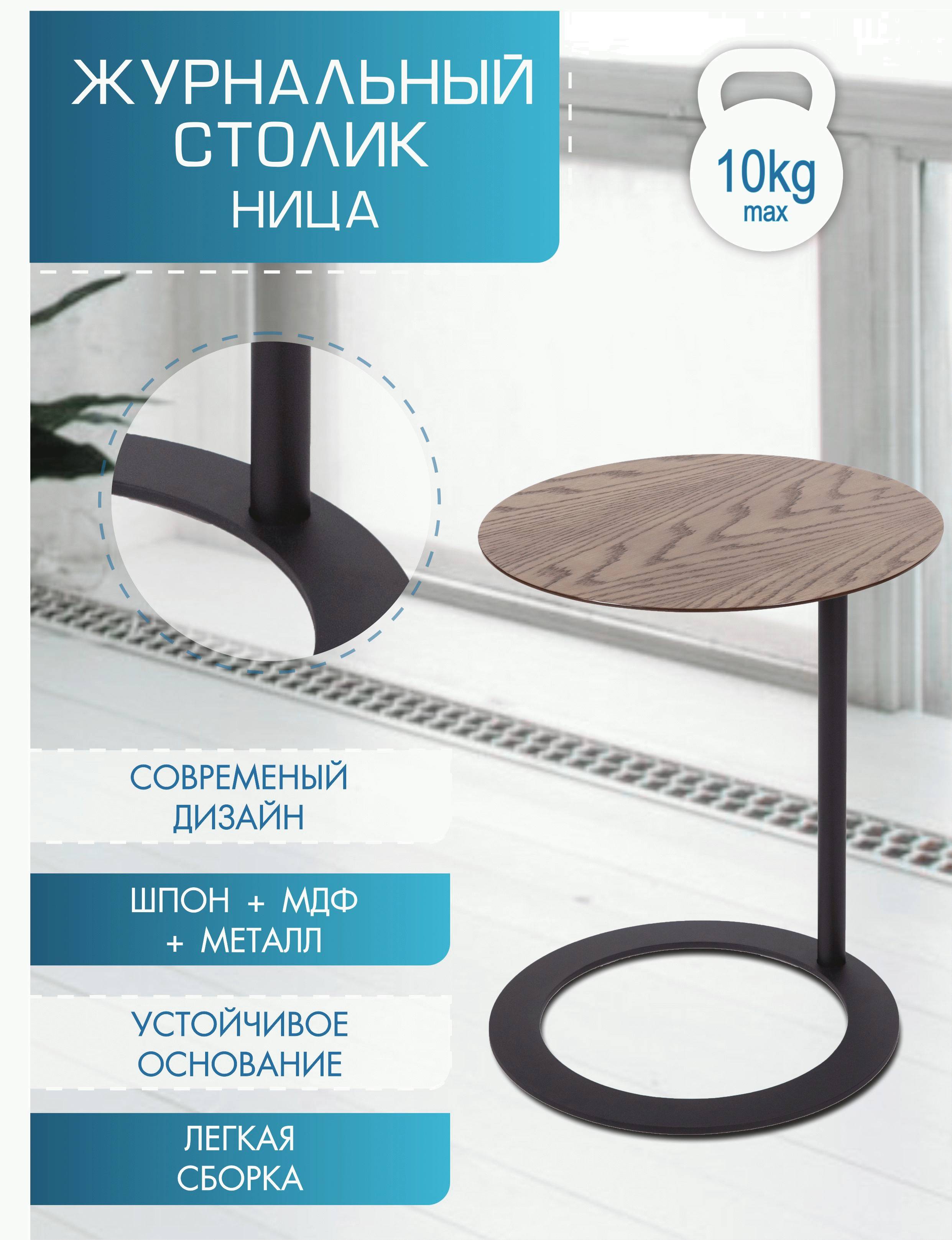Стол журнальный приставной Ница дуб натуральный