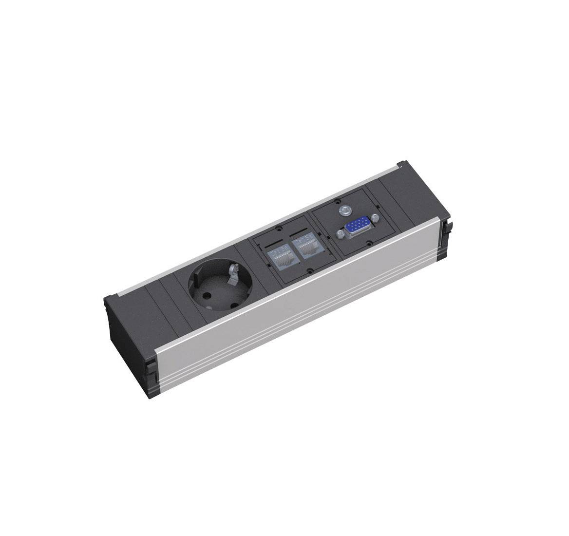 POWERFRAME эл.бл.1+2Cat5e+1VGA ЧЕРНЫЙ