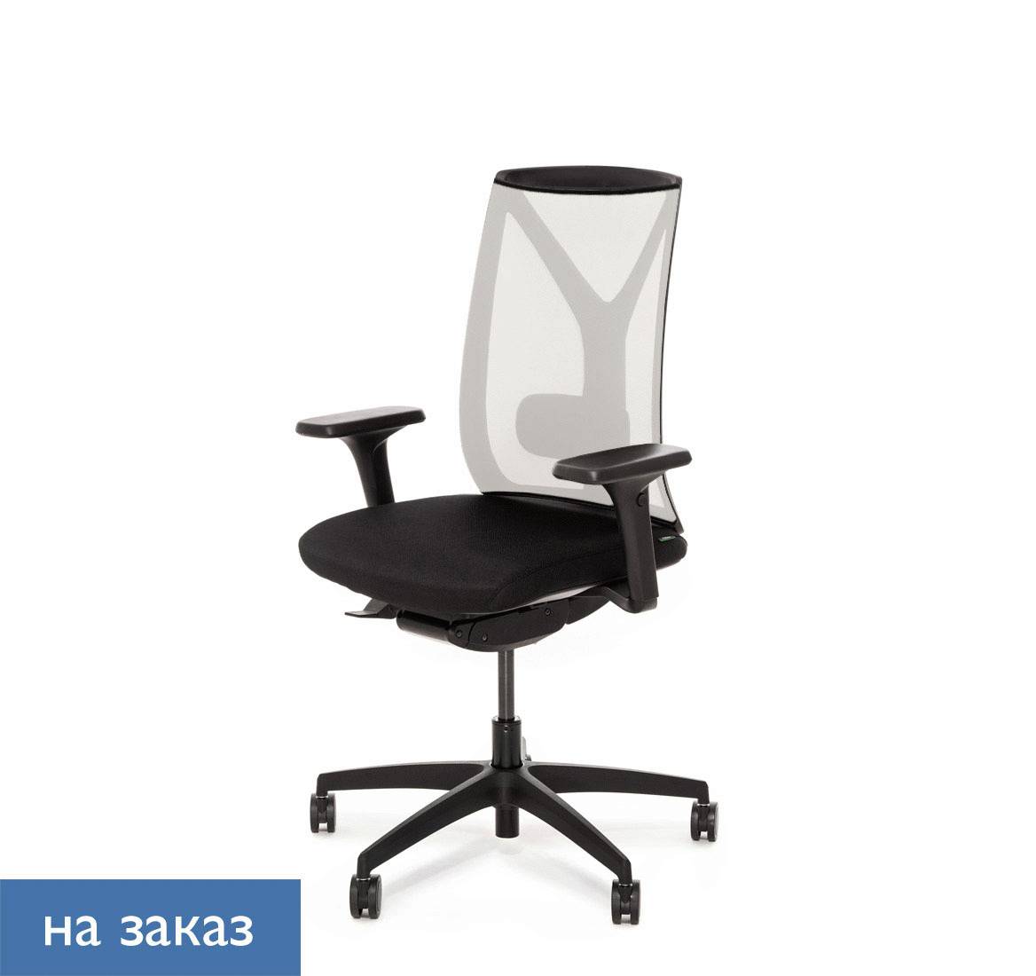 DION M BW Кресло,синх, 1D, ч БЕЛЫЙ/ЧЕРНЫЙ