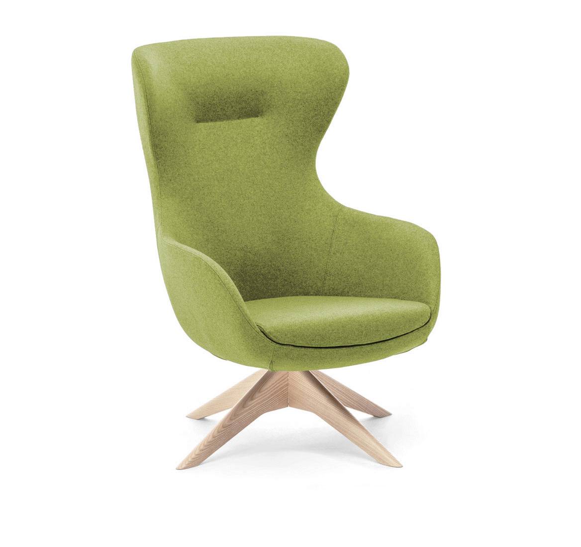 ELEGANCE Wood Кресло крутящ ЗЕЛЕНЫЙ