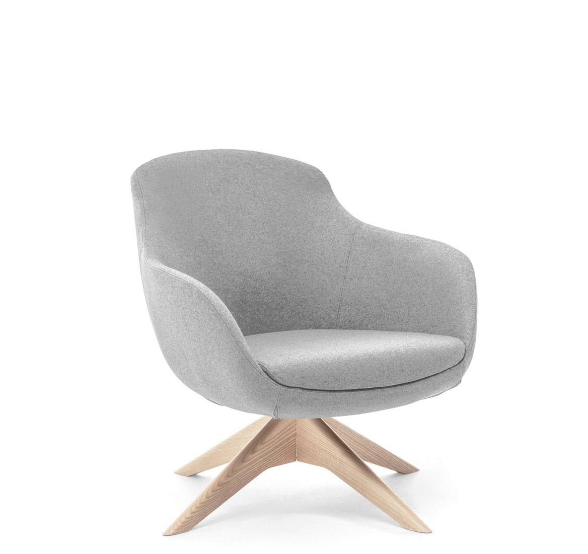 NOBLE Wood Кресло крутящ СВ.СЕРЫЙ