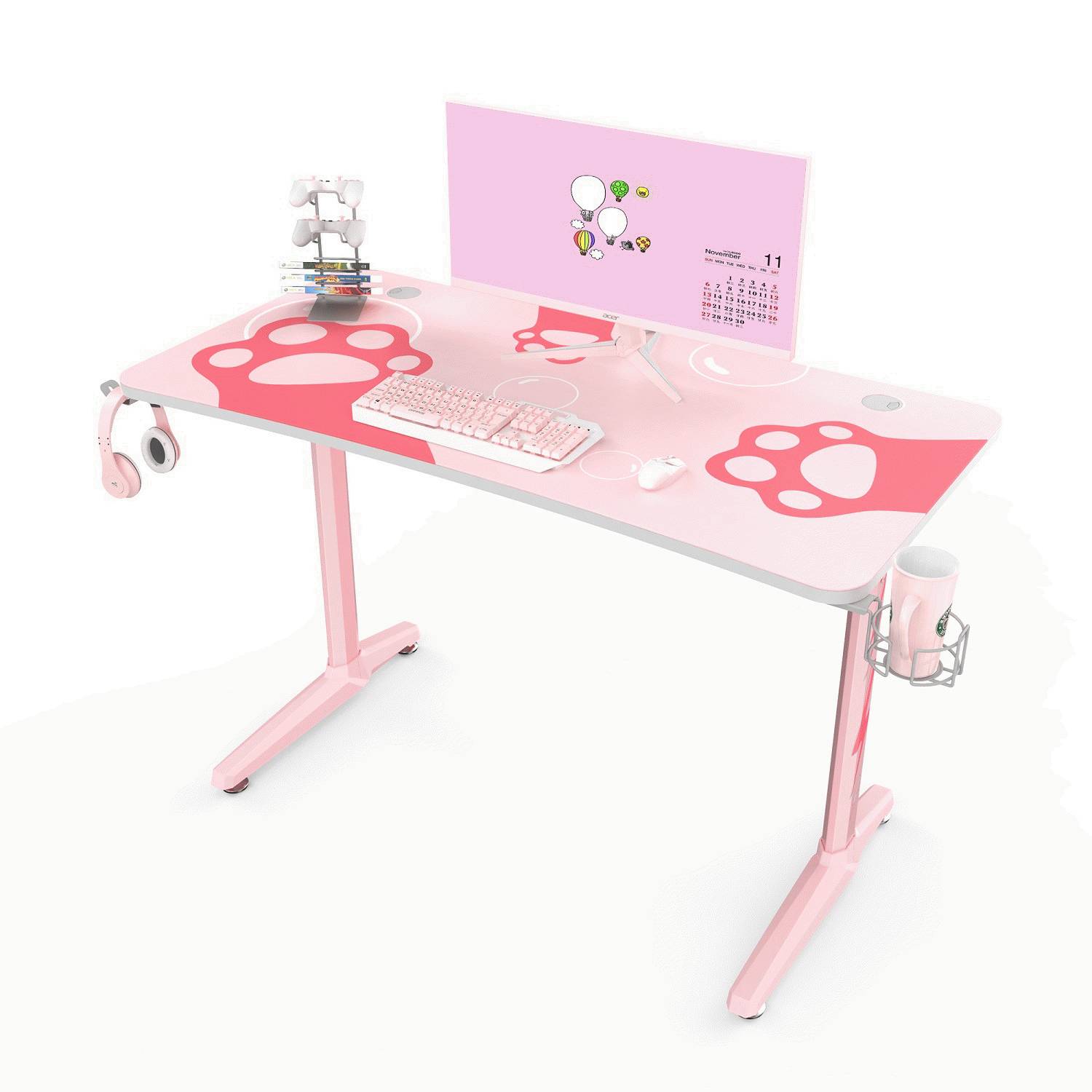 Стол для компьютера (для геймеров) EUREKA GIP 47, Pink