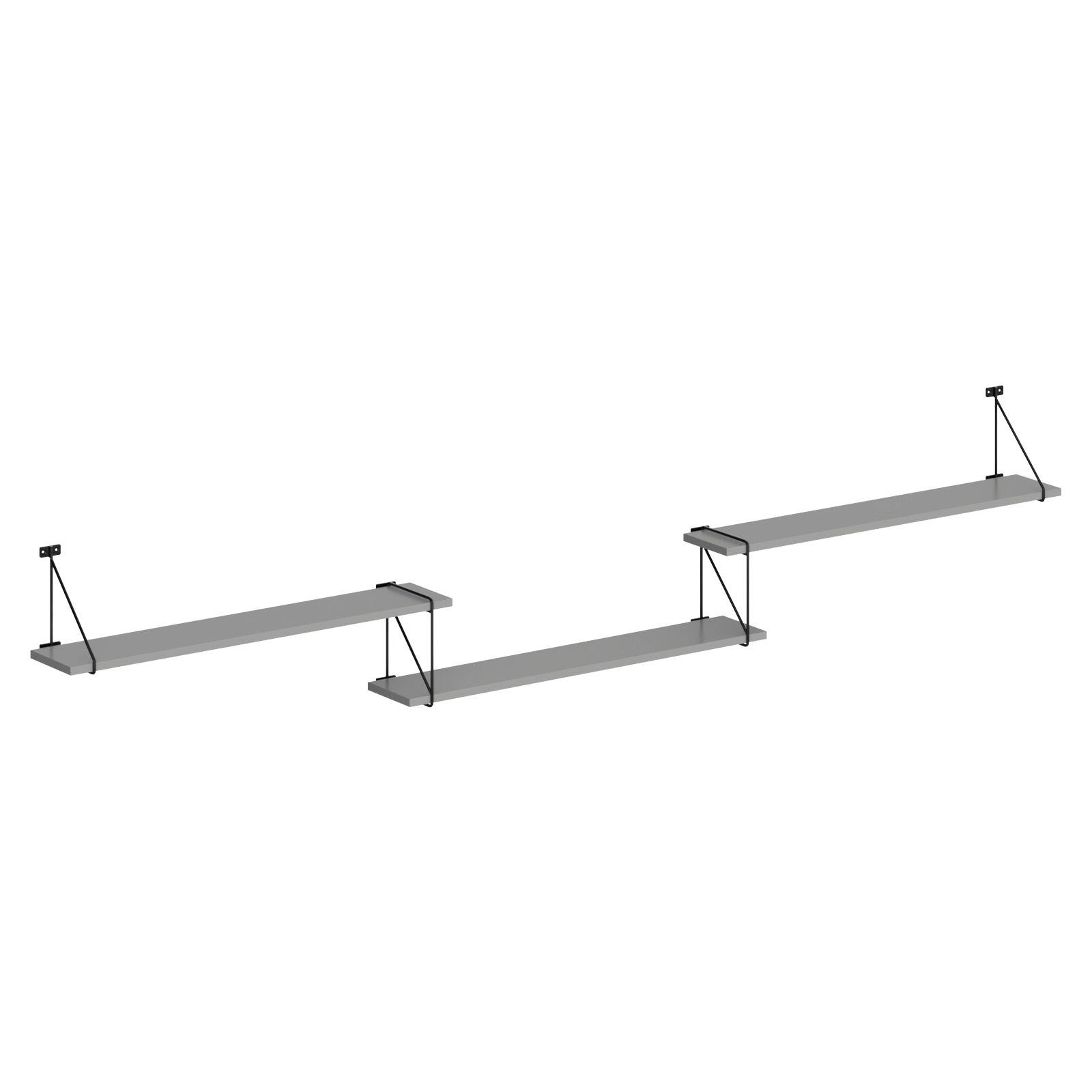 Полка с полкодержателями SH3-ROD/BAR Серый 2380х166х392 COFFEE