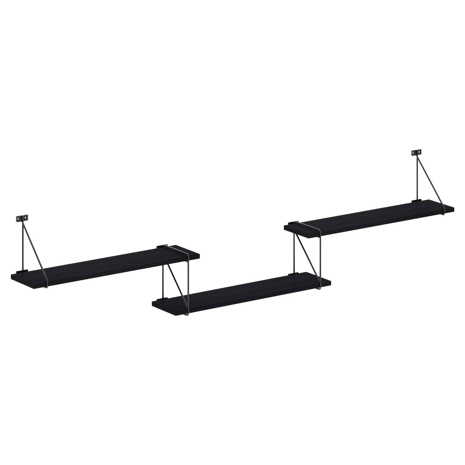 Полка с полкодержателями SH4-ROD/BAR Дуб Юкон Модерн 1780х166х392 COFFEE