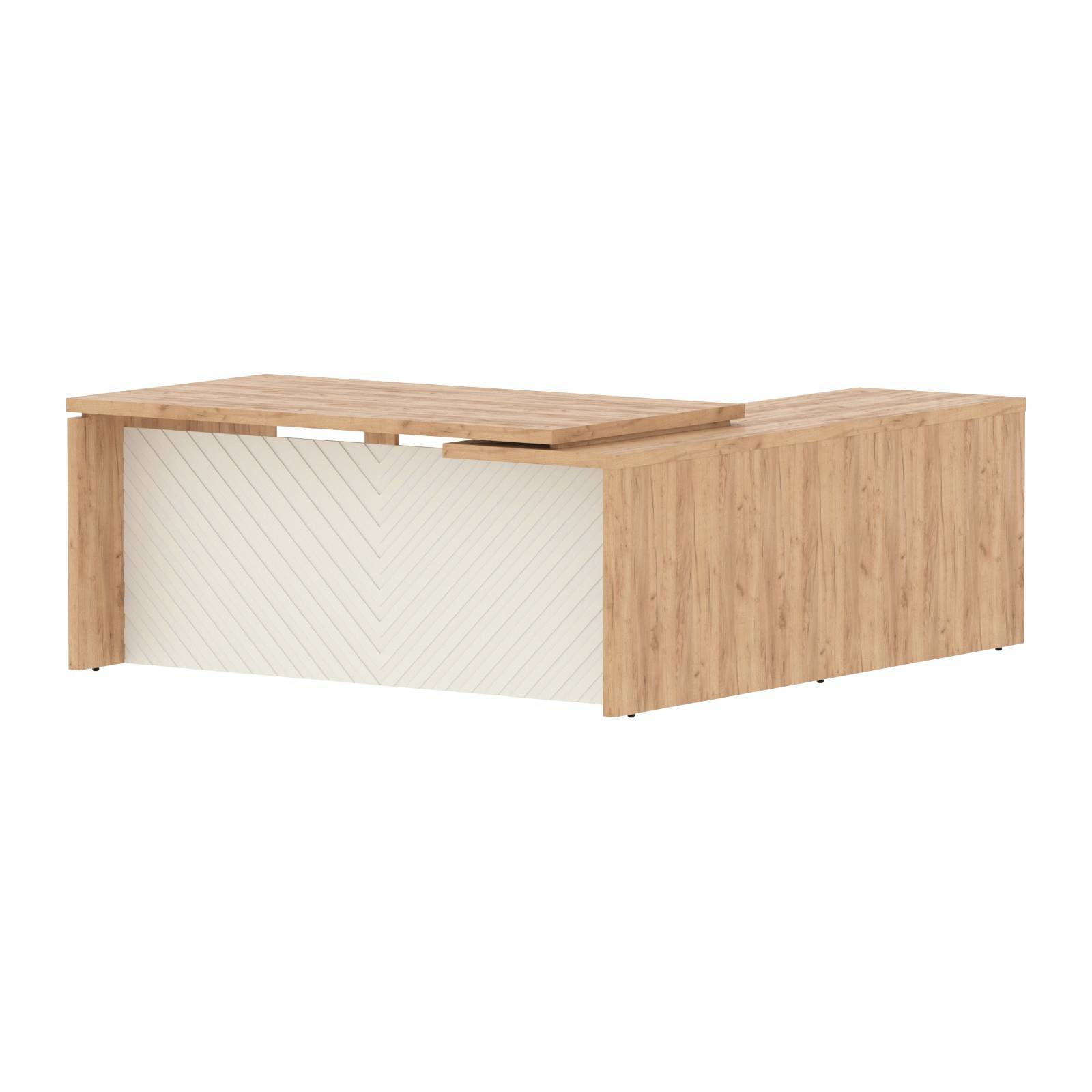 Стол руководителя TLCT 1820(L) Дуб Бофорд Z/Латте 1800х2000х750 TORR LUX