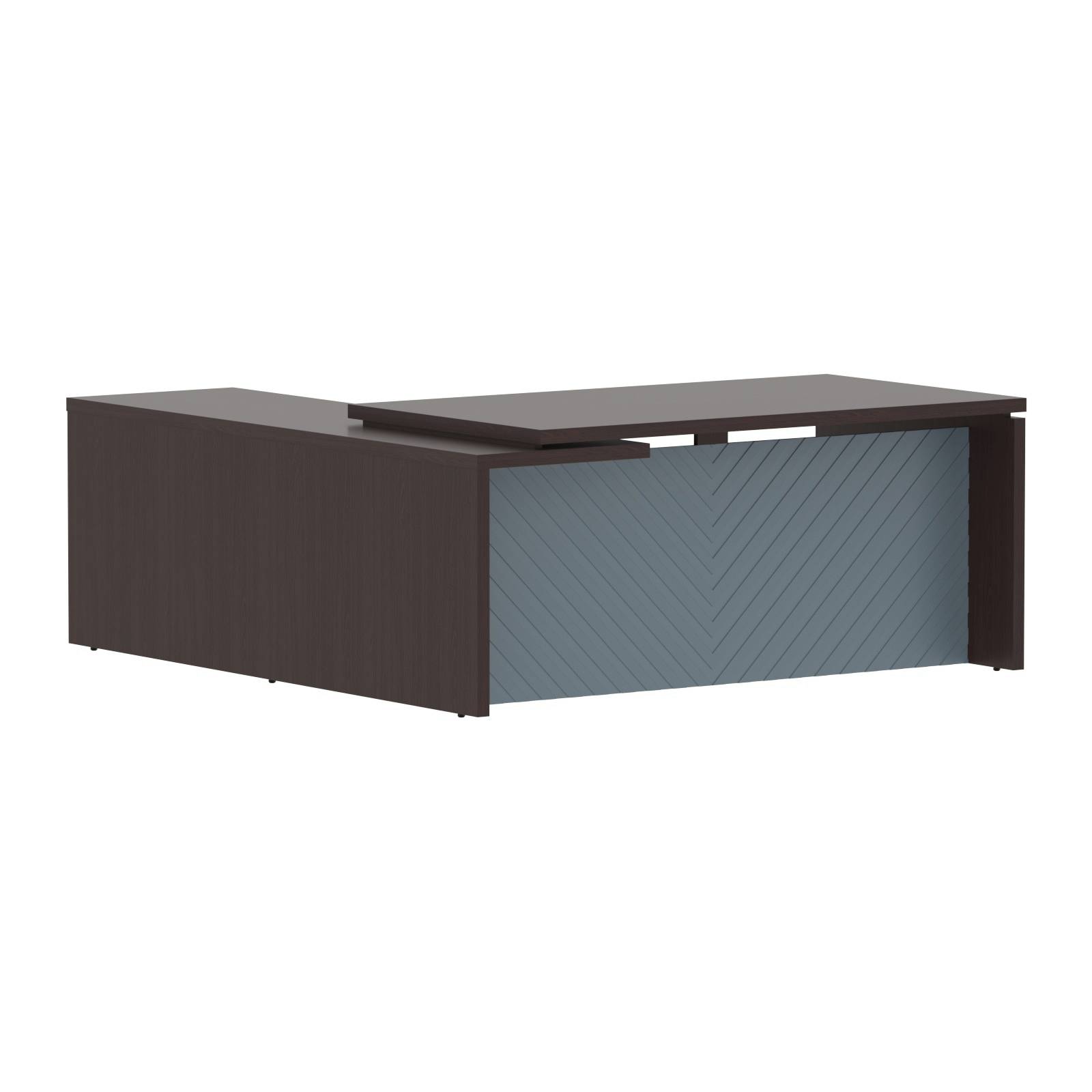 Стол руководителя TLCT 1820(R) Венге Магия Z/Серо-голубой 1800х2000х750 TORR LUX