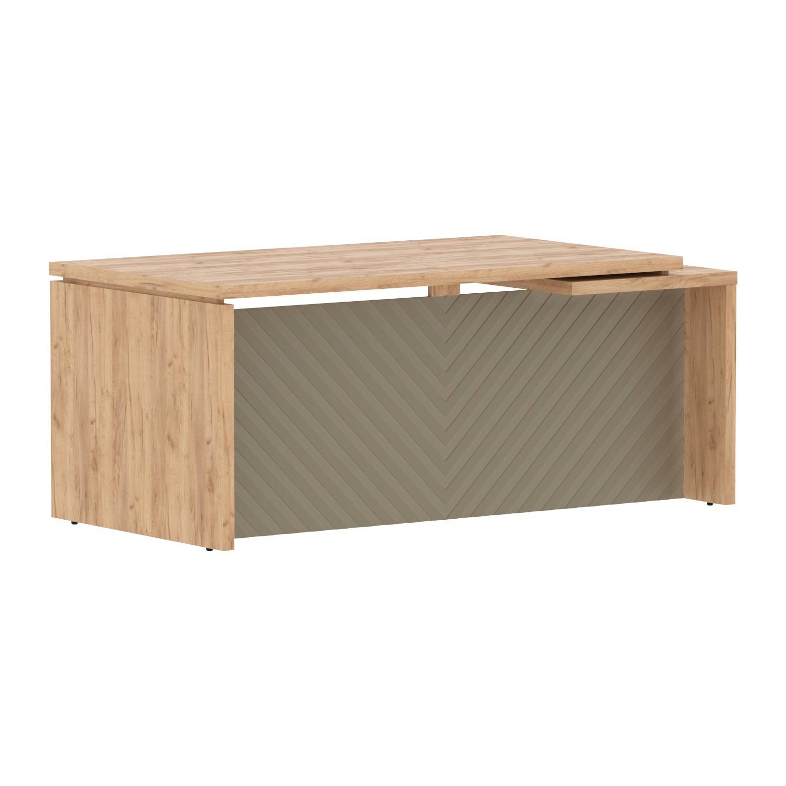 Стол руководителя TLCT 189(L) Дуб Бофорд Z/Капучино 1800х900х750 TORR LUX
