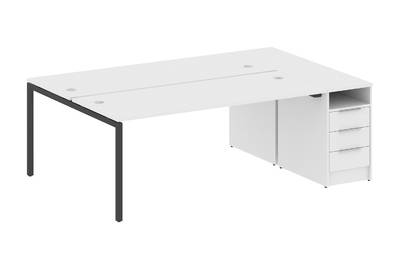 Бенч-стол на П-образном м/к с опорной тумбой Metal system quattro 40x40 40БП.РС-СТП-2.5