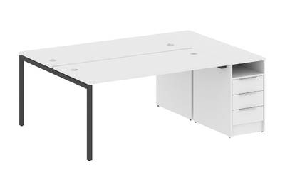 Бенч-стол на П-образном м/к с опорной тумбой Metal system quattro 40x40 40БП.РС-СТП-2.4