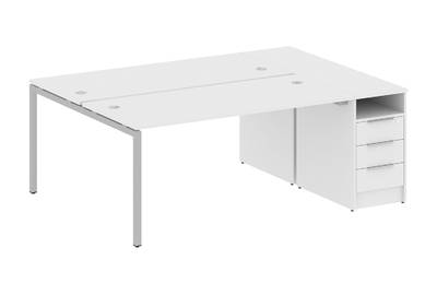 Бенч-стол на П-образном м/к с опорной тумбой Metal system quattro 40x40 40БП.РС-СТП-2.4