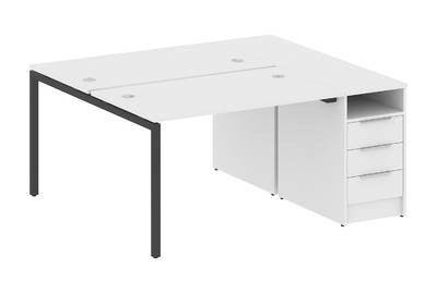 Бенч-стол на П-образном м/к с опорной тумбой Metal system quattro 40x40 40БП.РС-СТП-2.2