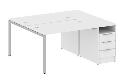 Бенч-стол на П-образном м/к с опорной тумбой Metal system quattro 40x40 40БП.РС-СТП-2.2