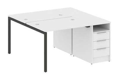 Бенч-стол на П-образном м/к с опорной тумбой Metal system quattro 40x40 40БП.РС-СТП-2.1