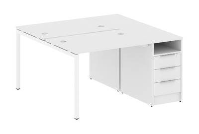 Бенч-стол на П-образном м/к с опорной тумбой Metal system quattro 40x40 40БП.РС-СТП-2.1