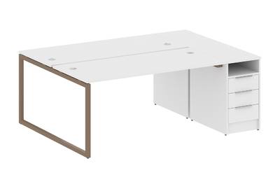 Бенч-стол на О-образном м/к с опорной тумбой Metal system quattro 40x40 40БО.РС-СТП-2.4