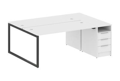 Бенч-стол на О-образном м/к с опорной тумбой Metal system quattro 40x40 40БО.РС-СТП-2.4
