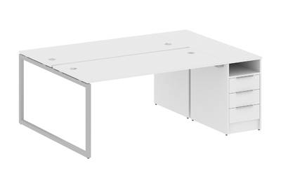 Бенч-стол на О-образном м/к с опорной тумбой Metal system quattro 40x40 40БО.РС-СТП-2.4