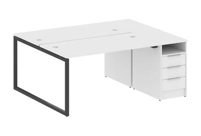 Бенч-стол на О-образном м/к с опорной тумбой Metal system quattro 40x40 40БО.РС-СТП-2.3