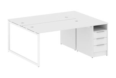 Бенч-стол на О-образном м/к с опорной тумбой Metal system quattro 40x40 40БО.РС-СТП-2.3