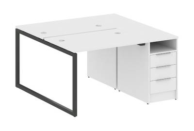 Бенч-стол на О-образном м/к с опорной тумбой Metal system quattro 40x40 40БО.РС-СТП-2.1
