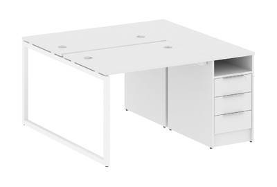 Бенч-стол на О-образном м/к с опорной тумбой Metal system quattro 40x40 40БО.РС-СТП-2.1