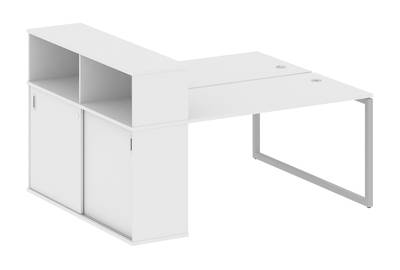Бенч-стол на О-образном м/к с опорным шкафом-купе Metal system quattro 40x40 40БО.РС-СШК-2.3
