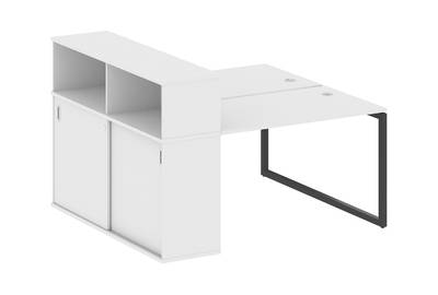 Бенч-стол на О-образном м/к с опорным шкафом-купе Metal system quattro 40x40 40БО.РС-СШК-2.2