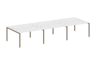 Бенч-стол на 6 раб.мест на П-образном м/к Metal system quattro 40x40 40БП.СМ-6.3