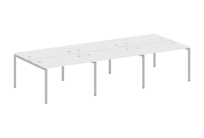 Бенч-стол на 6 раб.мест на П-образном м/к Metal system quattro 40x40 40БП.СМ-6.2